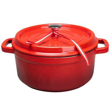 Pot en fonte rouge